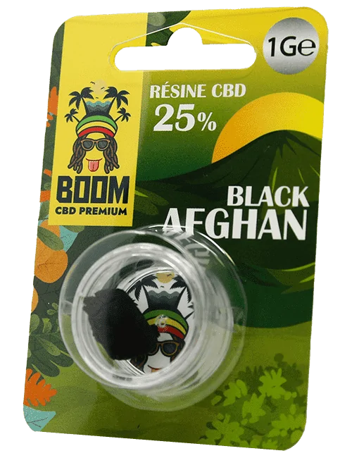 photo du packaging de la résine black afghan